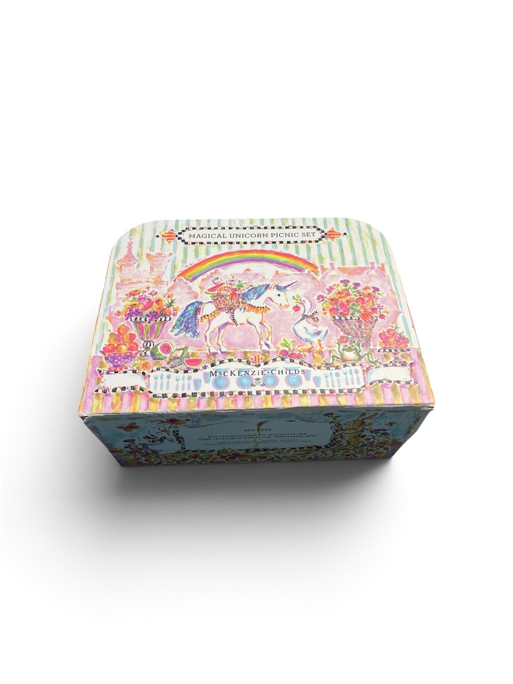 MacKenzie-Childs Rainbow Unicorn Picnic Decorative Box - Pink, Pastel